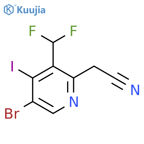5-Bromo-3-(difluoromethyl)-4-iodopyridine-2-acetonitrile structure