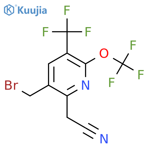 5-(Bromomethyl)-2-(trifluoromethoxy)-3-(trifluoromethyl)pyridine-6-acetonitrile structure