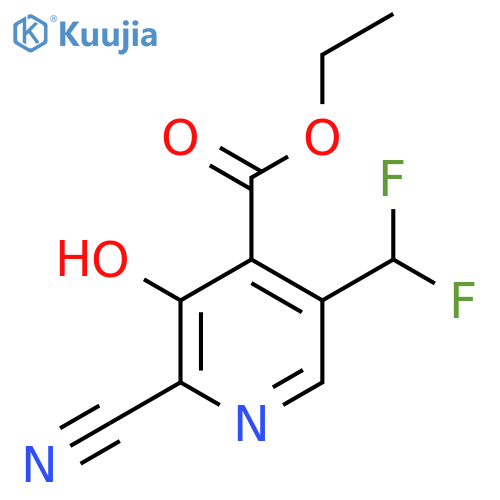 Ethyl 2-cyano-5-(difluoromethyl)-3-hydroxypyridine-4-carboxylate structure