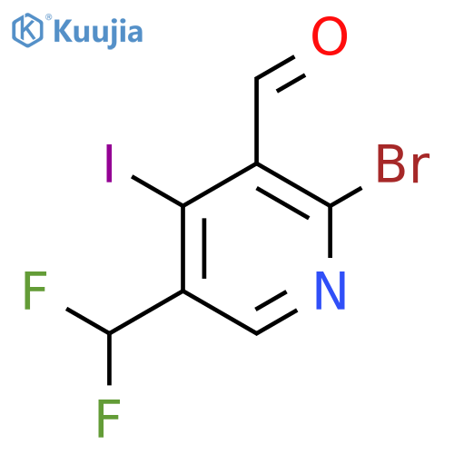 2-Bromo-5-(difluoromethyl)-4-iodopyridine-3-carboxaldehyde structure