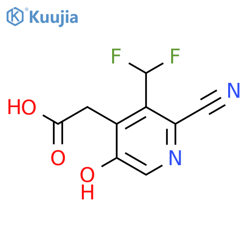 2-Cyano-3-(difluoromethyl)-5-hydroxypyridine-4-acetic acid structure