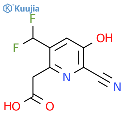 2-Cyano-5-(difluoromethyl)-3-hydroxypyridine-6-acetic acid structure