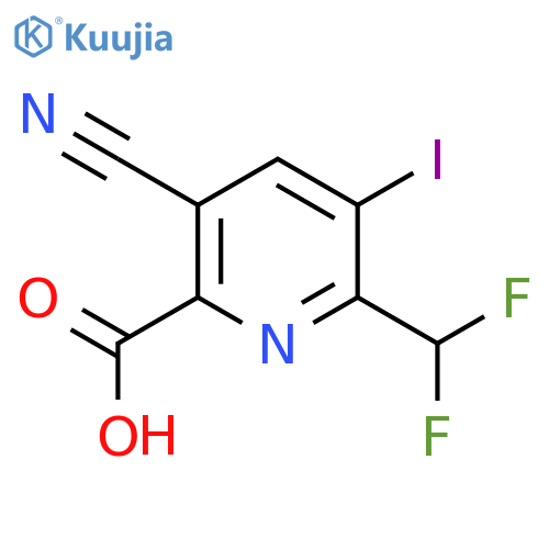 5-Cyano-2-(difluoromethyl)-3-iodopyridine-6-carboxylic acid structure