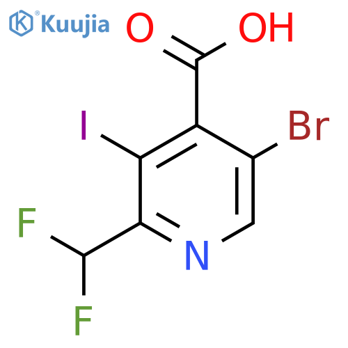 5-Bromo-2-(difluoromethyl)-3-iodopyridine-4-carboxylic acid structure