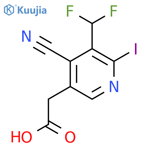 4-Cyano-3-(difluoromethyl)-2-iodopyridine-5-acetic acid structure