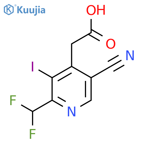 5-Cyano-2-(difluoromethyl)-3-iodopyridine-4-acetic acid structure