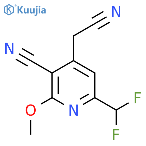 3-Cyano-6-(difluoromethyl)-2-methoxypyridine-4-acetonitrile structure