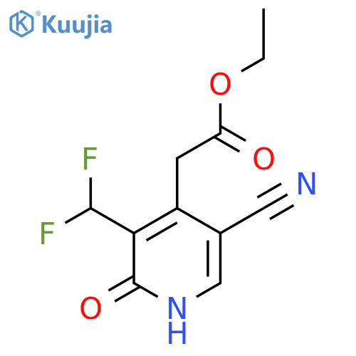 Ethyl 5-cyano-3-(difluoromethyl)-2-hydroxypyridine-4-acetate structure