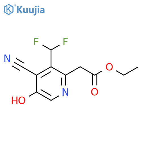 Ethyl 4-cyano-3-(difluoromethyl)-5-hydroxypyridine-2-acetate structure