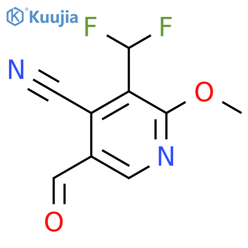 4-Cyano-3-(difluoromethyl)-2-methoxypyridine-5-carboxaldehyde structure