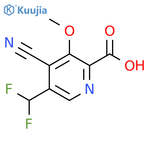 4-Cyano-5-(difluoromethyl)-3-methoxypyridine-2-carboxylic acid structure