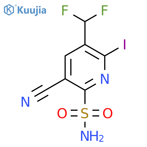 3-Cyano-5-(difluoromethyl)-6-iodopyridine-2-sulfonamide structure