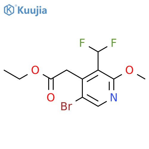 Ethyl 5-bromo-3-(difluoromethyl)-2-methoxypyridine-4-acetate structure