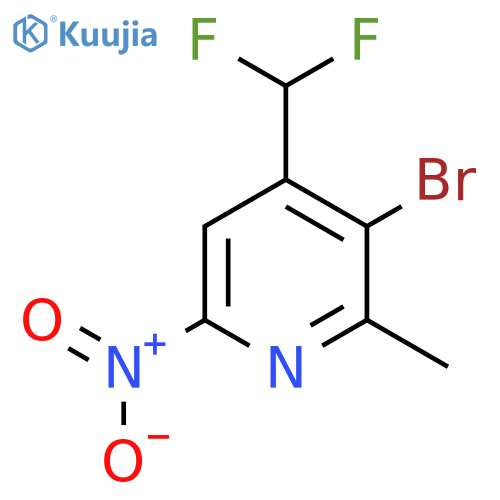 3-Bromo-4-(difluoromethyl)-2-methyl-6-nitropyridine structure