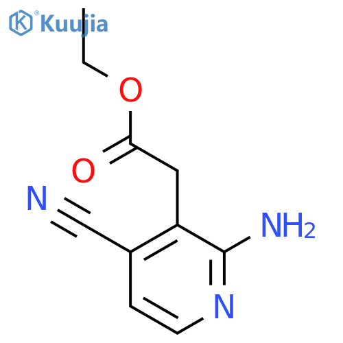 Ethyl 2-amino-4-cyanopyridine-3-acetate structure