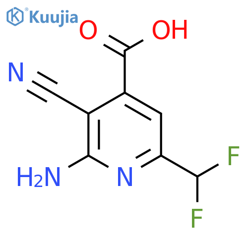 2-Amino-3-cyano-6-(difluoromethyl)pyridine-4-carboxylic acid structure