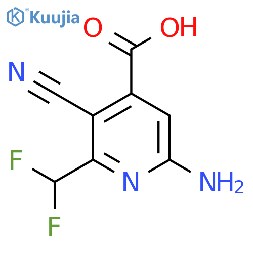 6-Amino-3-cyano-2-(difluoromethyl)pyridine-4-carboxylic acid structure
