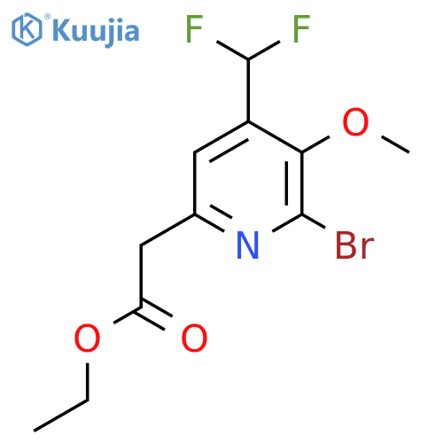 Ethyl 2-bromo-4-(difluoromethyl)-3-methoxypyridine-6-acetate structure