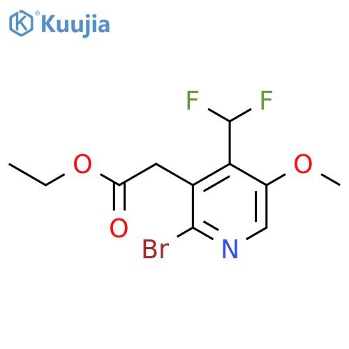 Ethyl 2-bromo-4-(difluoromethyl)-5-methoxypyridine-3-acetate structure