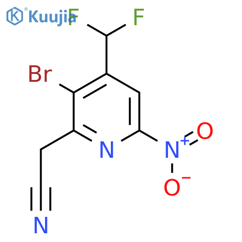 3-Bromo-4-(difluoromethyl)-6-nitropyridine-2-acetonitrile structure