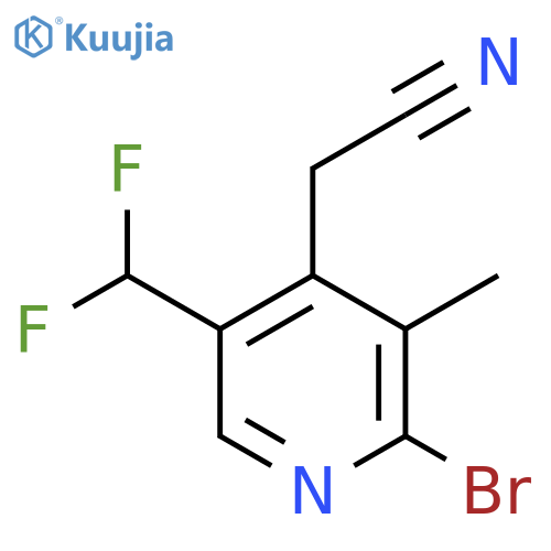 2-Bromo-5-(difluoromethyl)-3-methylpyridine-4-acetonitrile structure