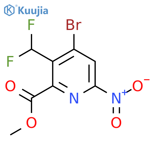 Methyl 4-bromo-3-(difluoromethyl)-6-nitropyridine-2-carboxylate structure