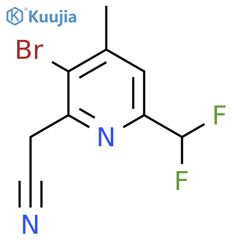 3-Bromo-6-(difluoromethyl)-4-methylpyridine-2-acetonitrile structure