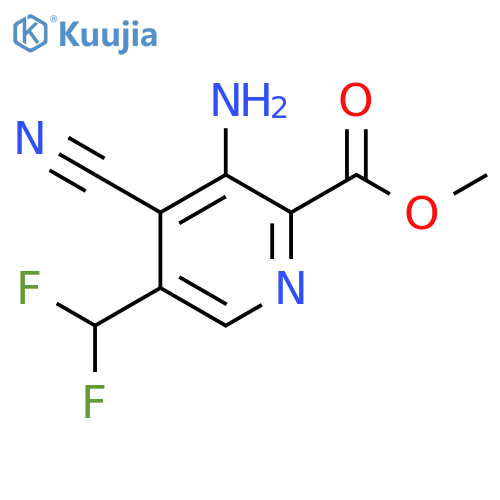 Methyl 3-amino-4-cyano-5-(difluoromethyl)pyridine-2-carboxylate structure
