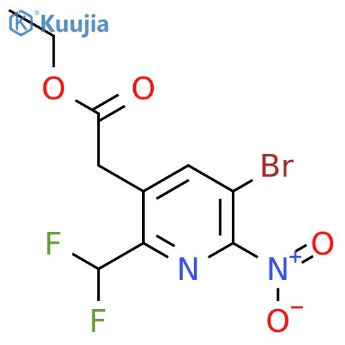 Ethyl 3-bromo-6-(difluoromethyl)-2-nitropyridine-5-acetate structure