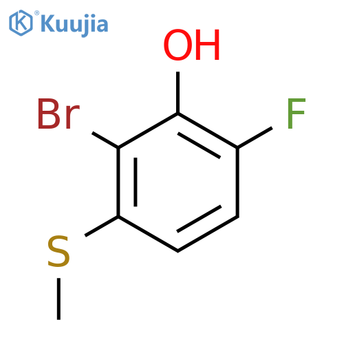 2-Bromo-6-fluoro-3-(methylthio)phenol structure