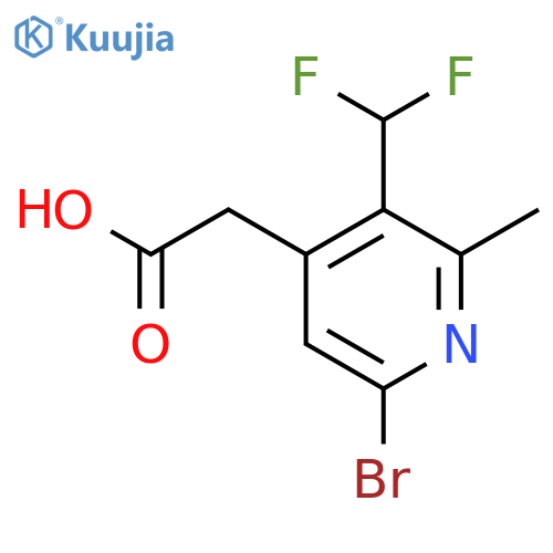 6-Bromo-3-(difluoromethyl)-2-methylpyridine-4-acetic acid structure