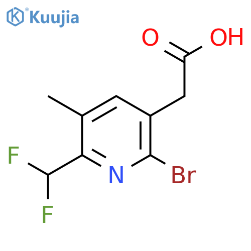 2-Bromo-6-(difluoromethyl)-5-methylpyridine-3-acetic acid structure