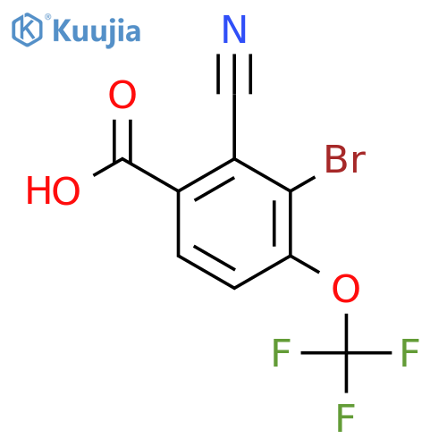 3-Bromo-2-cyano-4-(trifluoromethoxy)benzoic acid structure