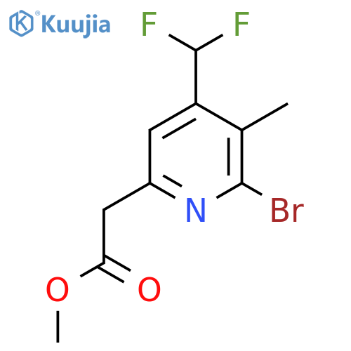 Methyl 2-bromo-4-(difluoromethyl)-3-methylpyridine-6-acetate structure