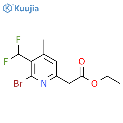 Ethyl 2-bromo-3-(difluoromethyl)-4-methylpyridine-6-acetate structure