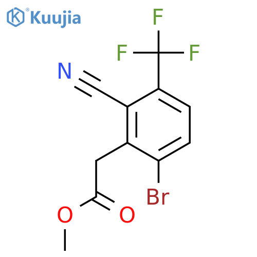 Methyl 6-bromo-2-cyano-3-(trifluoromethyl)phenylacetate structure
