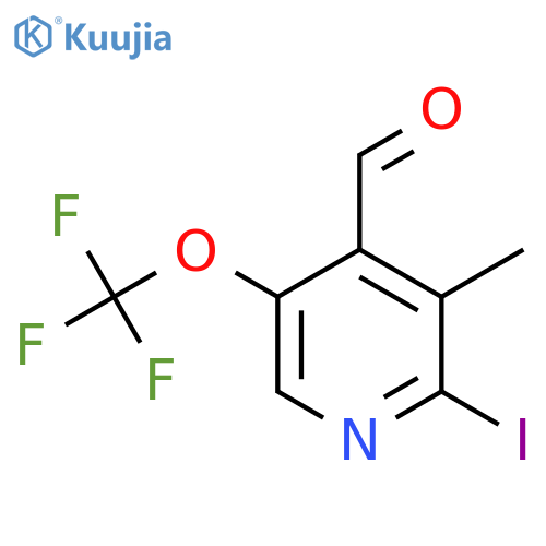 2-Iodo-3-methyl-5-(trifluoromethoxy)pyridine-4-carboxaldehyde structure