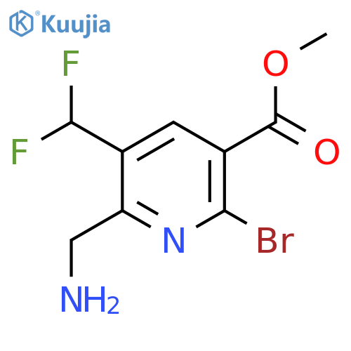 Methyl 2-(aminomethyl)-6-bromo-3-(difluoromethyl)pyridine-5-carboxylate structure
