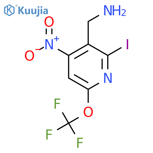 3-(Aminomethyl)-2-iodo-4-nitro-6-(trifluoromethoxy)pyridine structure