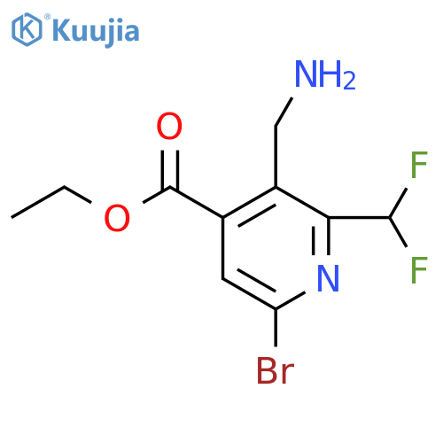 Ethyl 3-(aminomethyl)-6-bromo-2-(difluoromethyl)pyridine-4-carboxylate structure