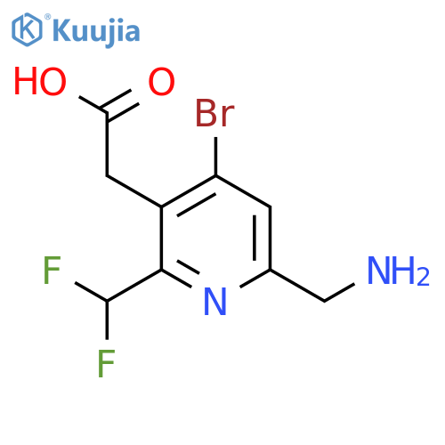 6-(Aminomethyl)-4-bromo-2-(difluoromethyl)pyridine-3-acetic acid structure