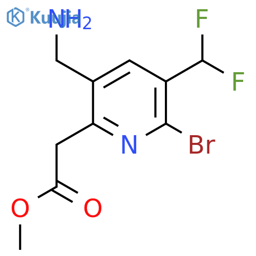 Methyl 5-(aminomethyl)-2-bromo-3-(difluoromethyl)pyridine-6-acetate structure