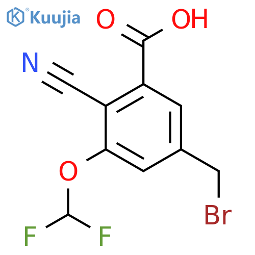 5-Bromomethyl-2-cyano-3-(difluoromethoxy)benzoic acid structure