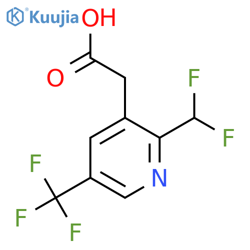 2-(Difluoromethyl)-5-(trifluoromethyl)pyridine-3-acetic acid structure