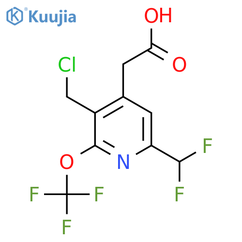 3-(Chloromethyl)-6-(difluoromethyl)-2-(trifluoromethoxy)pyridine-4-acetic acid structure