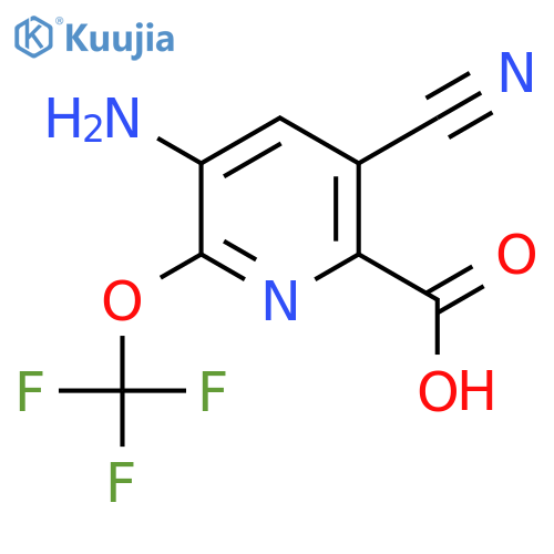 3-Amino-5-cyano-2-(trifluoromethoxy)pyridine-6-carboxylic acid structure