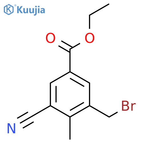 Ethyl 3-bromomethyl-5-cyano-4-methylbenzoate structure