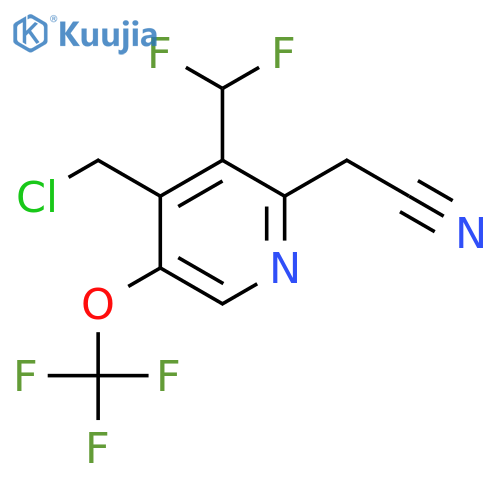 4-(Chloromethyl)-3-(difluoromethyl)-5-(trifluoromethoxy)pyridine-2-acetonitrile structure