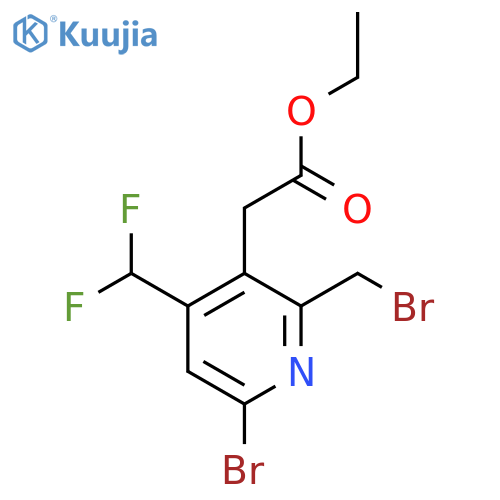 Ethyl 6-bromo-2-(bromomethyl)-4-(difluoromethyl)pyridine-3-acetate structure