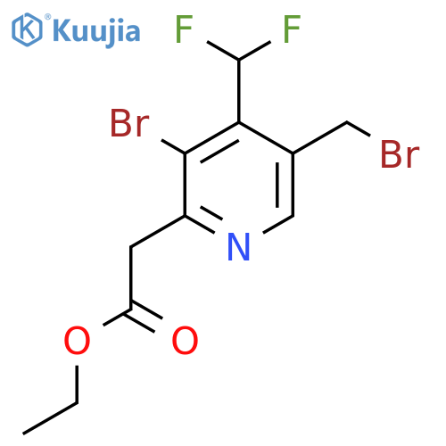 Ethyl 3-bromo-5-(bromomethyl)-4-(difluoromethyl)pyridine-2-acetate structure